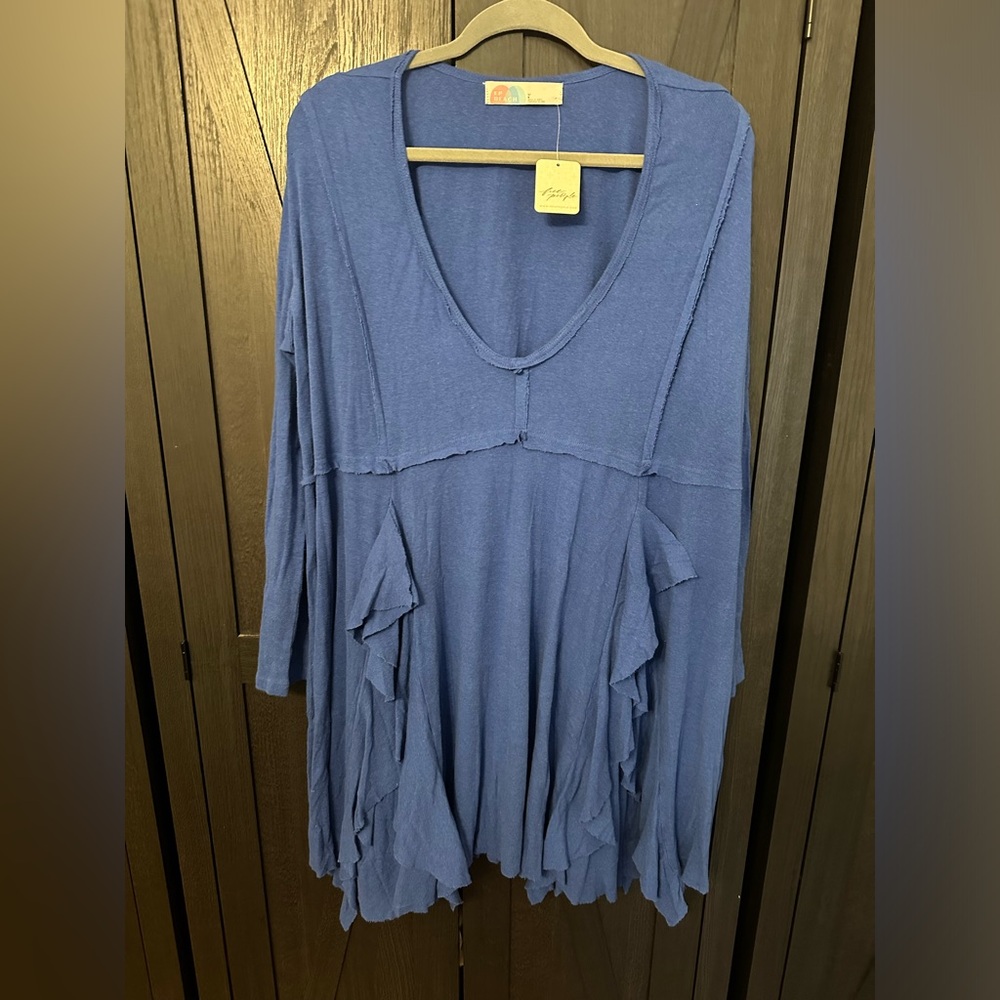 Free People Beach Blue Tunic Dress L XL
